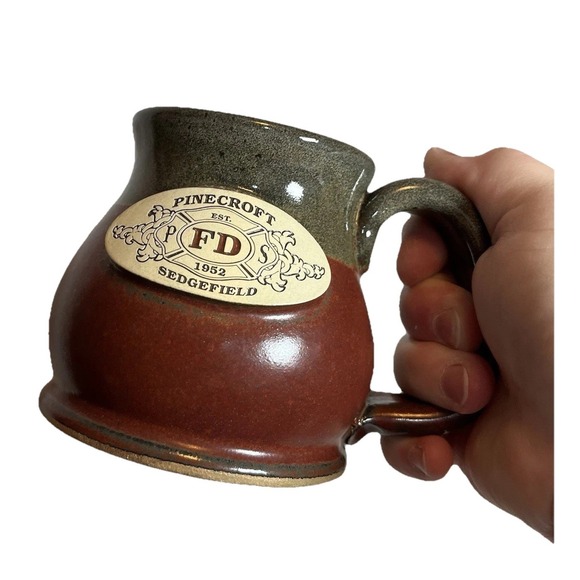 Sunset Hill Stoneware Mug Pottery Coffee Cup Pinecroft Sedgefield Fire Dept Rare - Picture 1 of 8